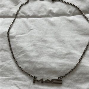 MAC Cosmetics Silver Logo Necklace
